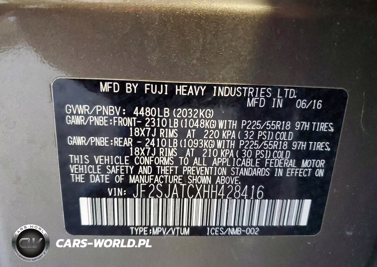 2017 Subaru Forester 2.5I Touring VIN:JF2SJATCXHH428416 - 13