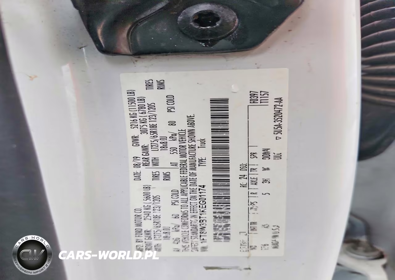 2019 Ford F350 Super Duty VIN:1FT8W3BT1KEG01174 - 12