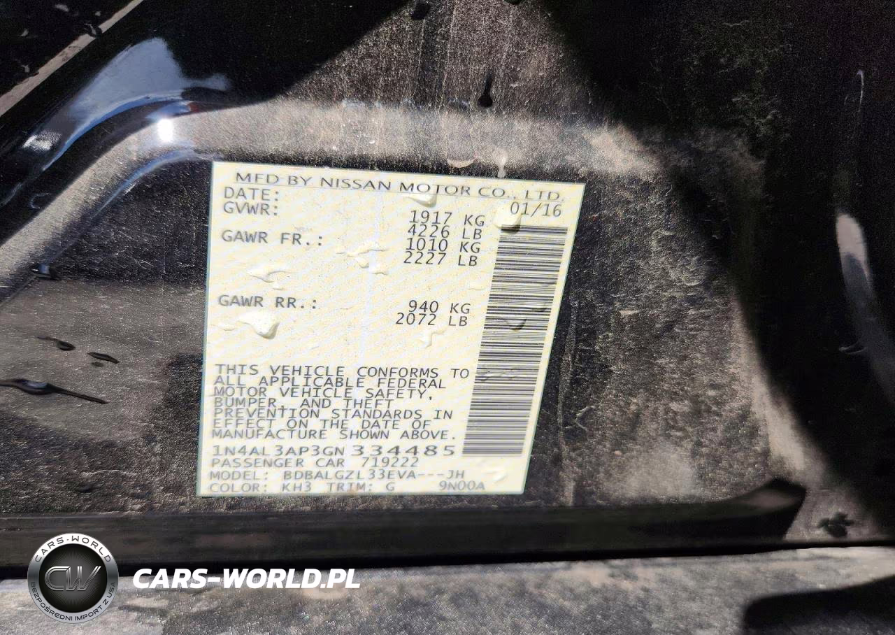 2016 Nissan Altima 2.5 S VIN:1N4AL3AP3GN334485 - 12
