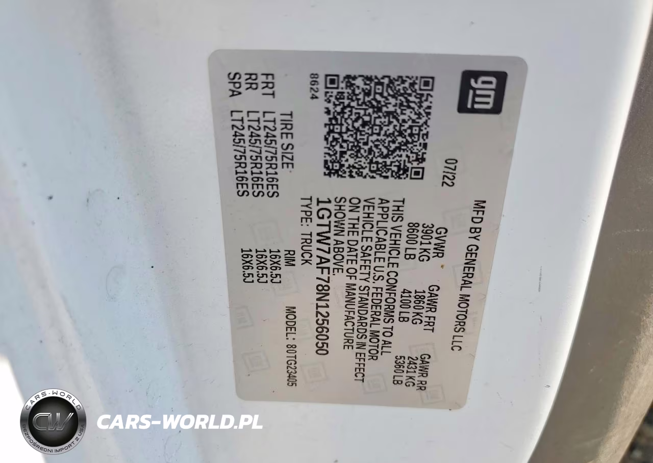 2022 GMC Savana G2500 VIN:1GTW7AF78N1256050 - 13
