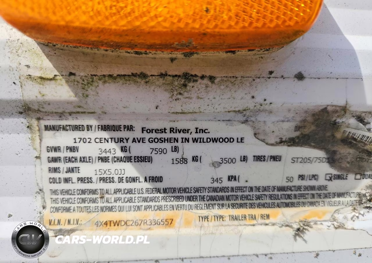 2007 Forest River Wildwood Camper VIN:4X4TWDC267R336557 - 9