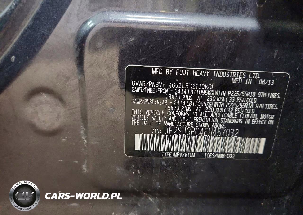 2014 Subaru Forester VIN:JF2SJGPC4EH457032 - 13
