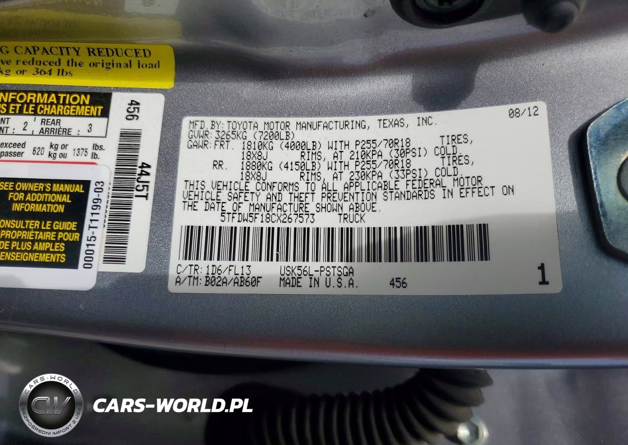2012 Toyota Tundra Crewmax Sr5 VIN:5TFDW5F18CX267573 - 12