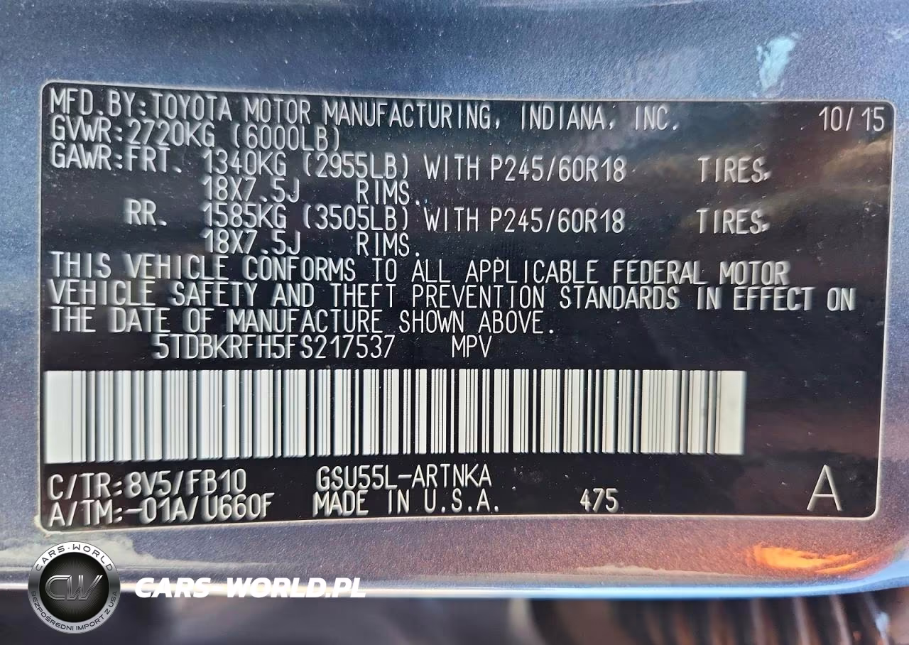 2015 Toyota Highlander Le VIN:5TDBKRFH5FS217537 - 13