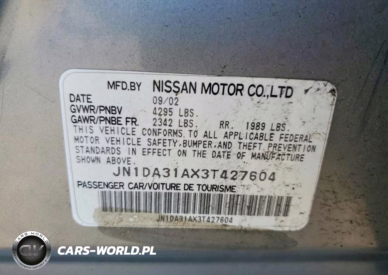 2003 Nissan Maxima Gle-Se VIN:JN1DA31AX3T427604 - 12