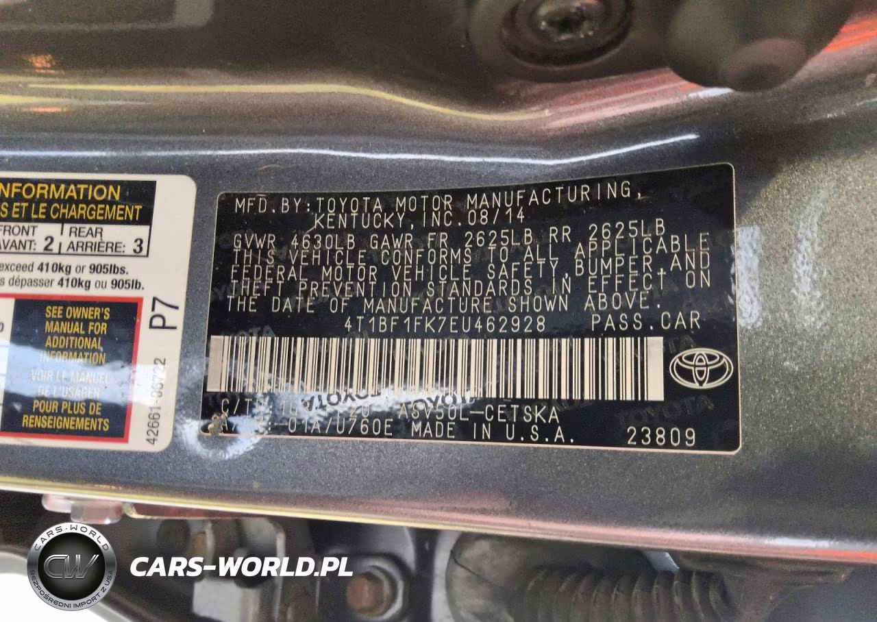 2014 Toyota Camry Se VIN:4T1BF1FK7EU462928 - 12