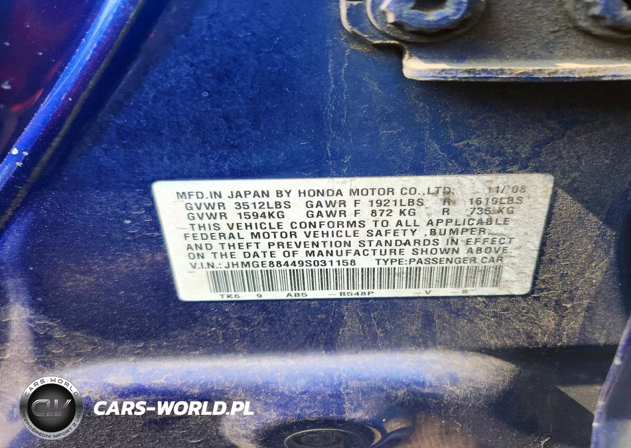 2009 Honda Fit Sport VIN:JHMGE88449S031158 - 12