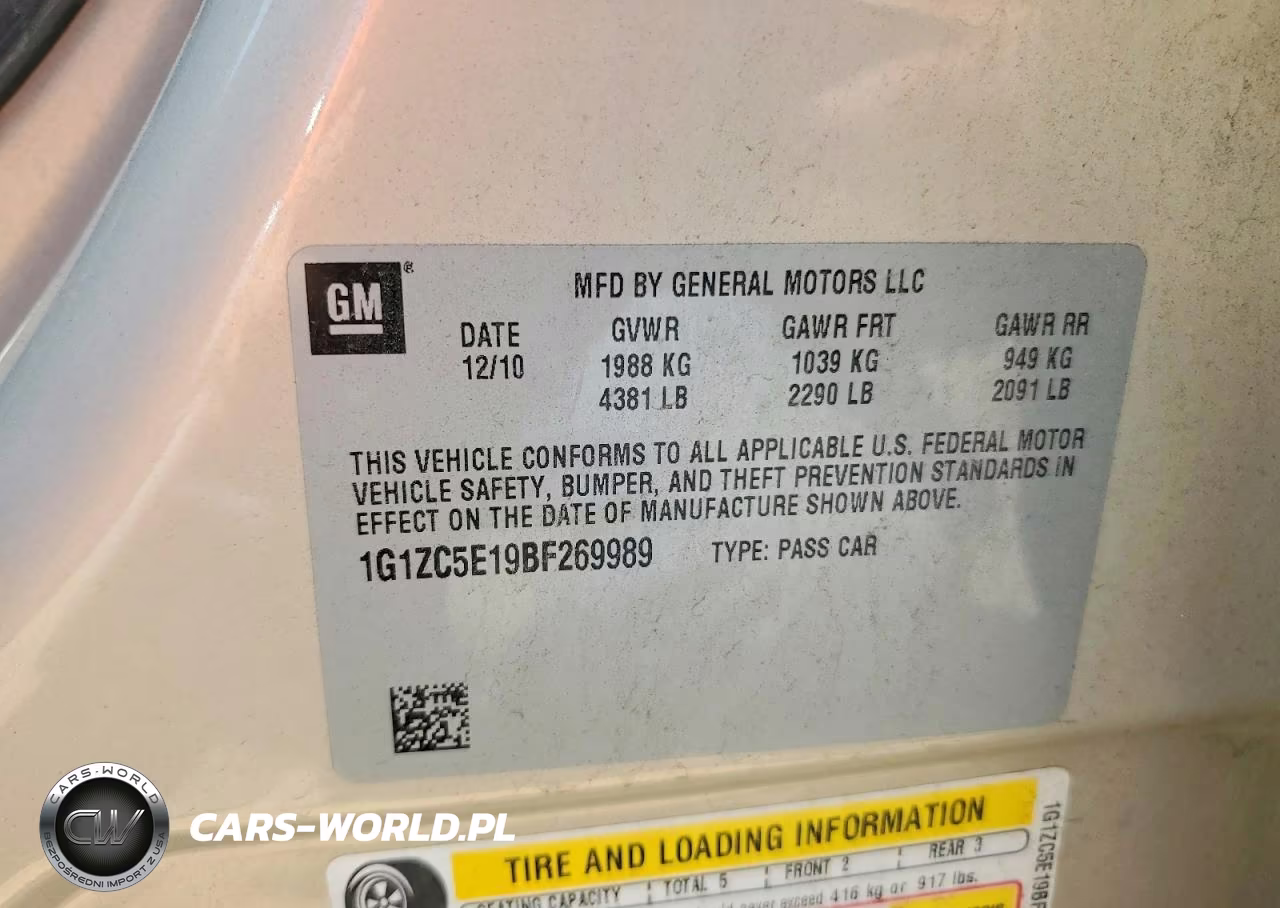 2011 Chevrolet Malibu 1Lt VIN:1G1ZC5E19BF269989 - 12