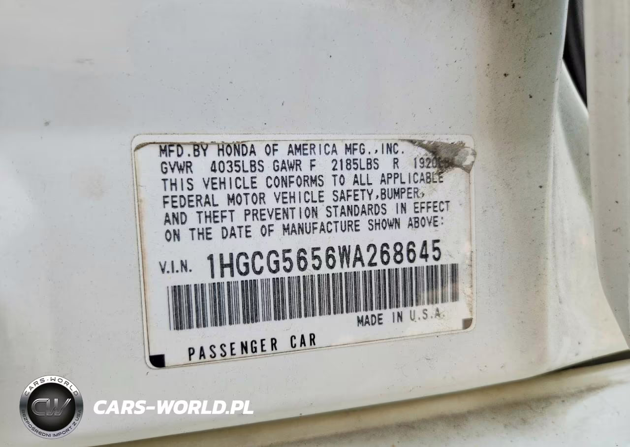 1998 Honda Accord Ex VIN:1HGCG5656WA268645 - 12