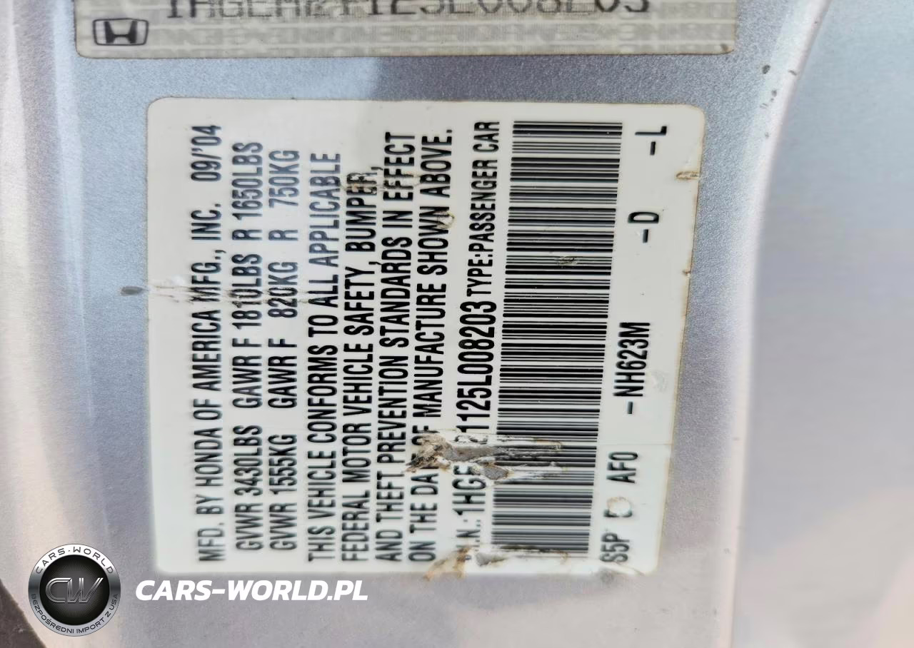 2005 Honda Civic Dx Vp VIN:1HGEM21125L008203 - 12