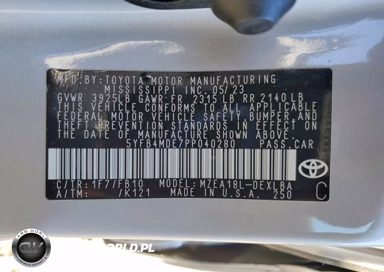 2023 Toyota Corolla Le VIN:5YFB4MDE7PP040280 - 12