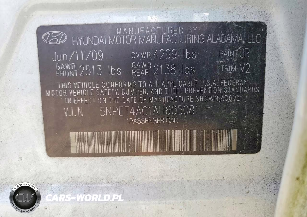 2010 Hyundai Sonata Gls VIN:5NPET4AC1AH605081 - 12