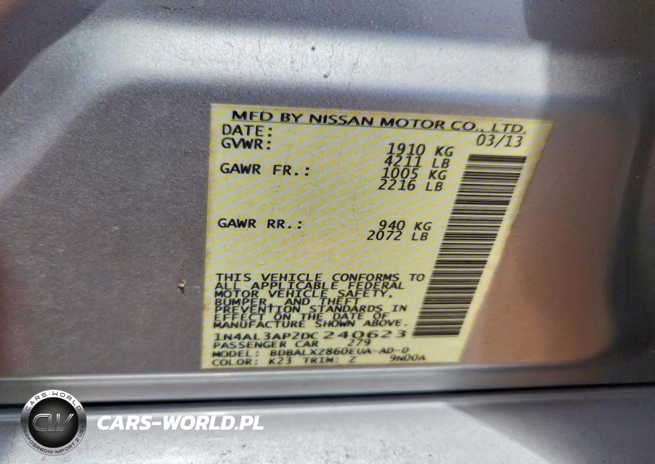 2013 Nissan Altima 2.5-S-Sv-Sl VIN:1N4AL3AP2DC240623 - 12