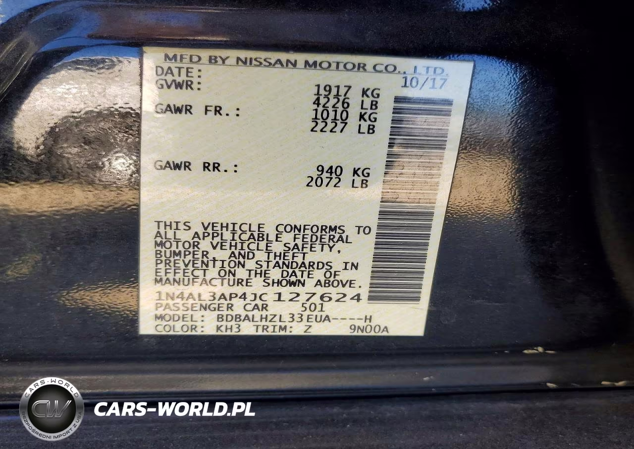 2018 Nissan Altima 2.5 Sr VIN:1N4AL3AP4JC127624 - 12