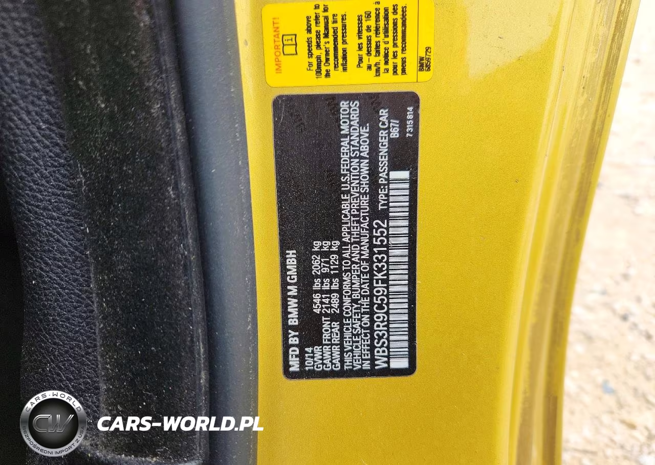 2015 BMW M4 VIN:WBS3R9C59FK331552 - 12