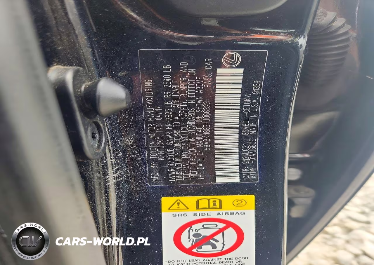 2017 Lexus Es 350 VIN:58ABK1GG5HU066323 - 12