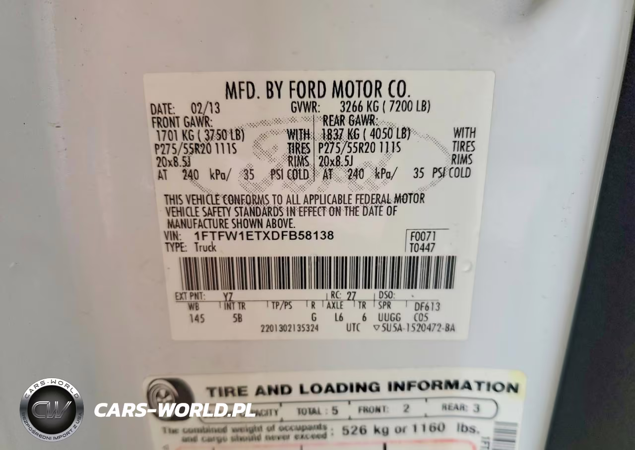 2013 Ford F150 Supercrew VIN:1FTFW1ETXDFB58138 - 13