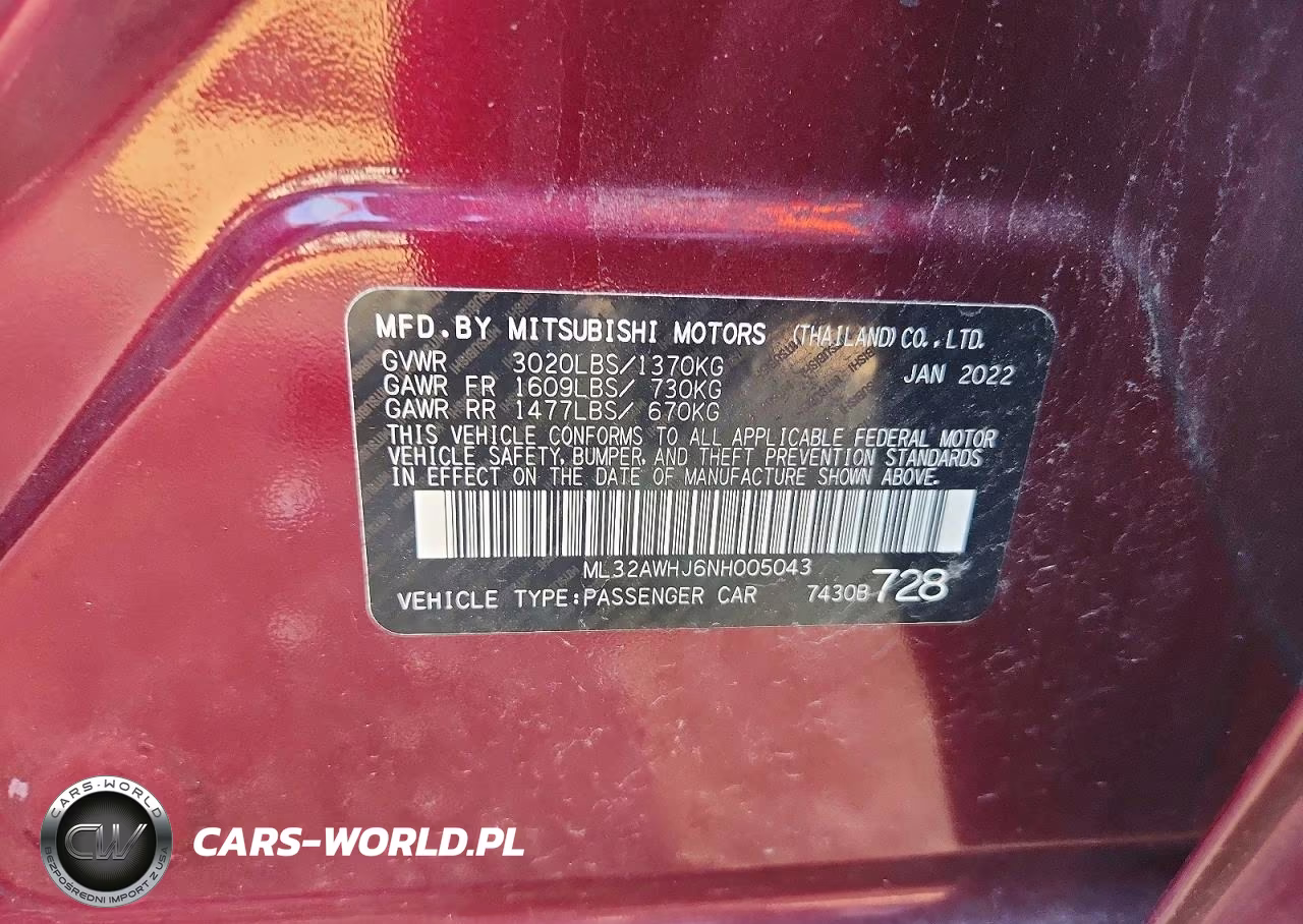 2022 Mitsubishi Mirage Se VIN:ML32AWHJ6NH005043 - 12