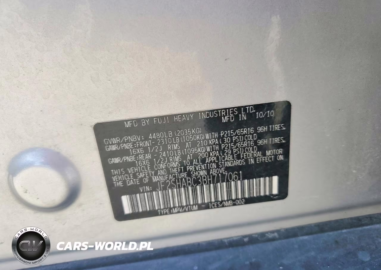 2011 SUBARU FORESTER 2.5X VIN:JF2SHABC3BH717061 - 13
