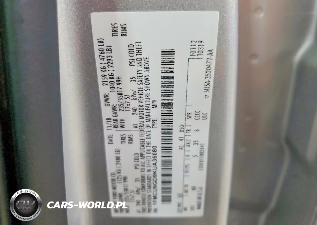 2019 Ford Escape Se VIN:1FMCU9GD9KUA36680 - 13