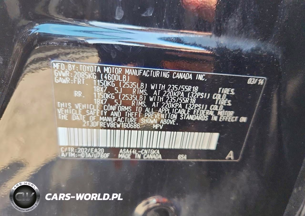 2014 Toyota Rav4 Limited VIN:2T3DFREV8EW160686 - 13