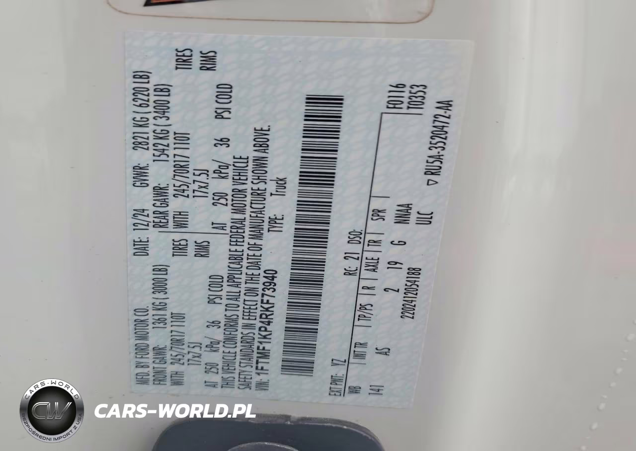 2024 Ford F150 Xl VIN:1FTMF1KP4RKF73940 - 12