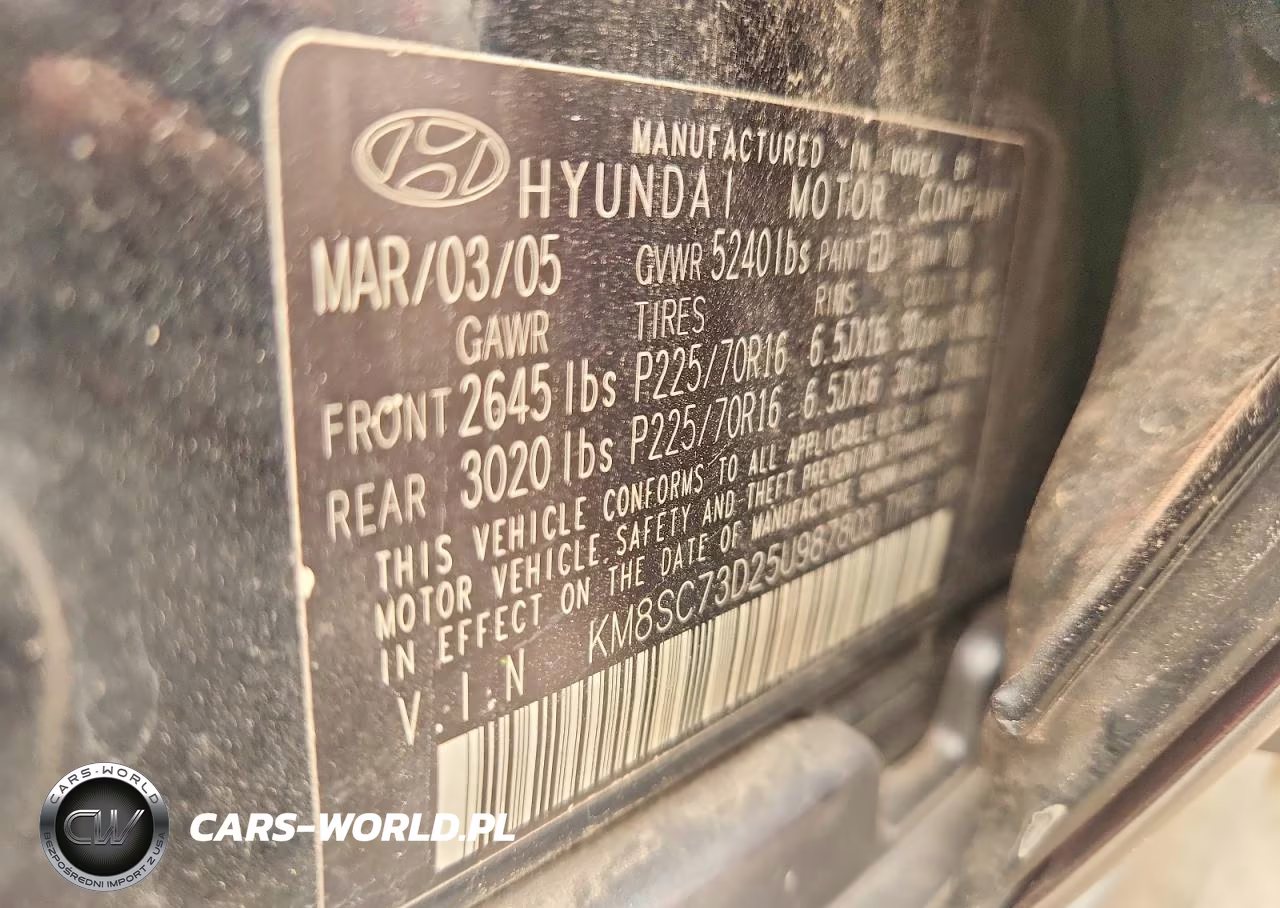 2005 Hyundai Santa Fe Gls VIN:KM8SC73D25U987803 - 13