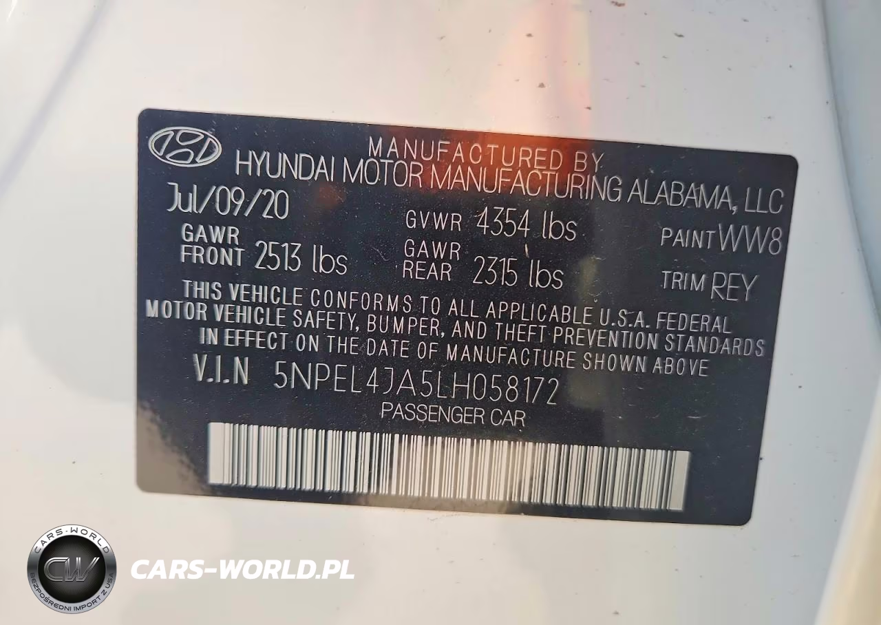 2020 Hyundai Sonata Sel VIN:5NPEL4JA5LH058172 - 12