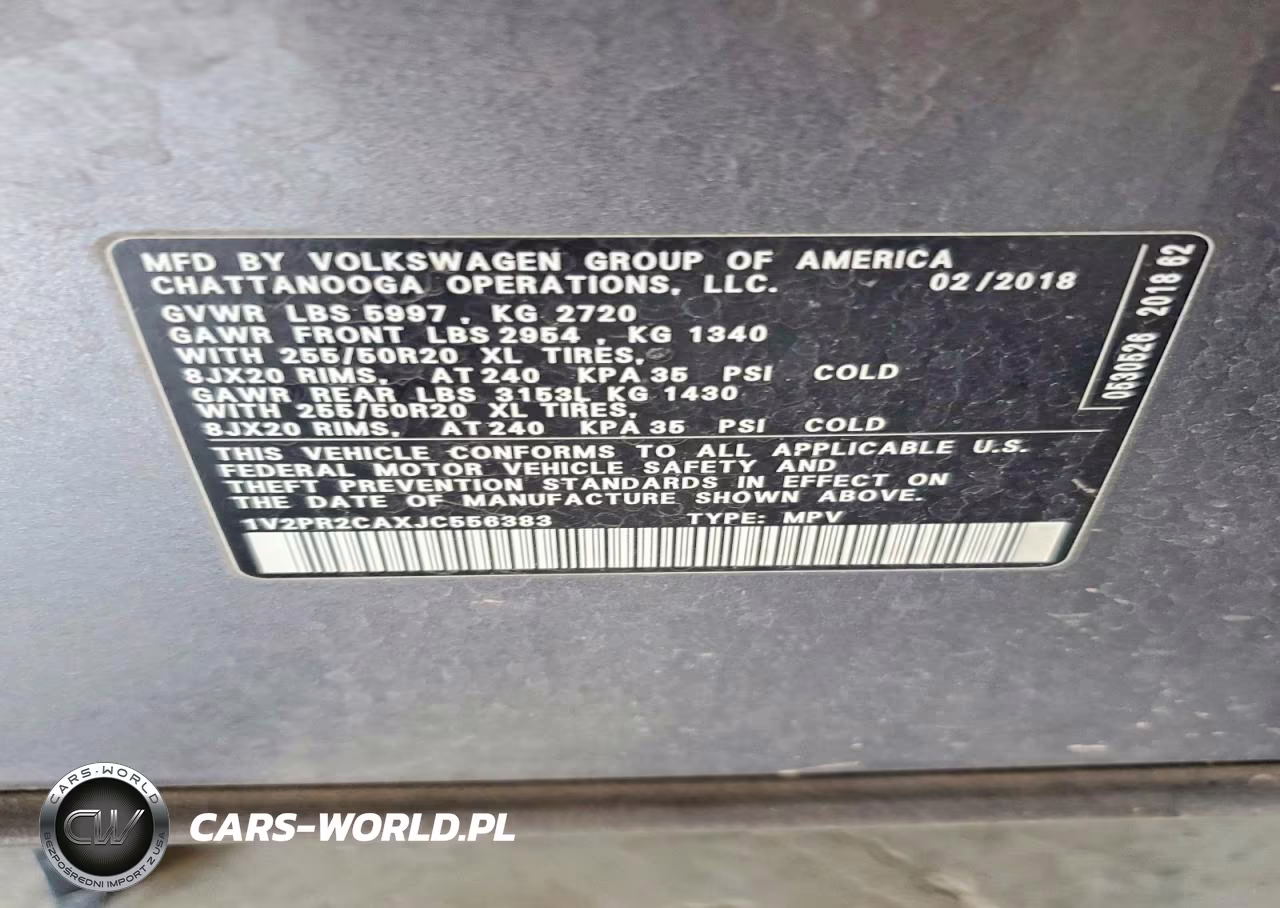 2018 Volkswagen Atlas Se VIN:1V2PR2CAXJC556383 - 13