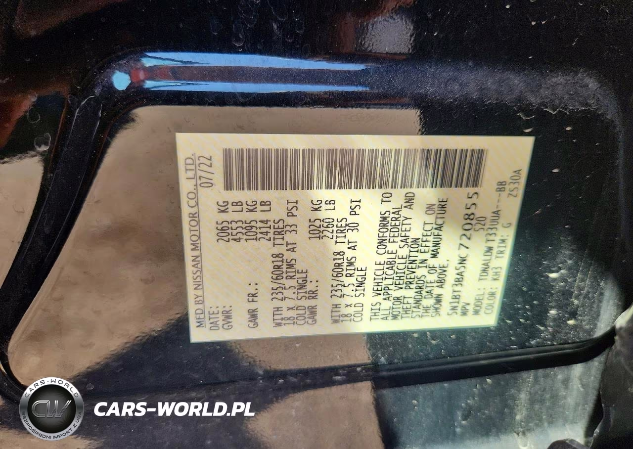2022 Nissan Rogue Sv VIN:5N1BT3BA5NC720855 - 13
