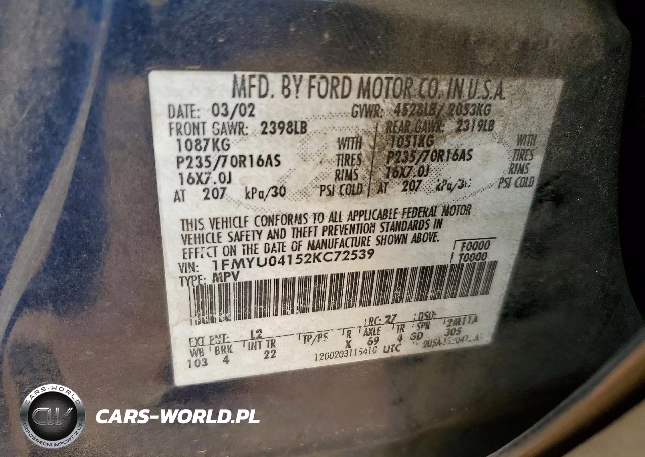 2002 Ford Escape Xlt VIN:1FMYU04152KC72539 - 13