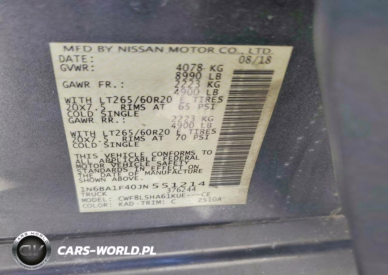 2018 Nissan Titan Xd Sv VIN:1N6BA1F40JN551214 - 12