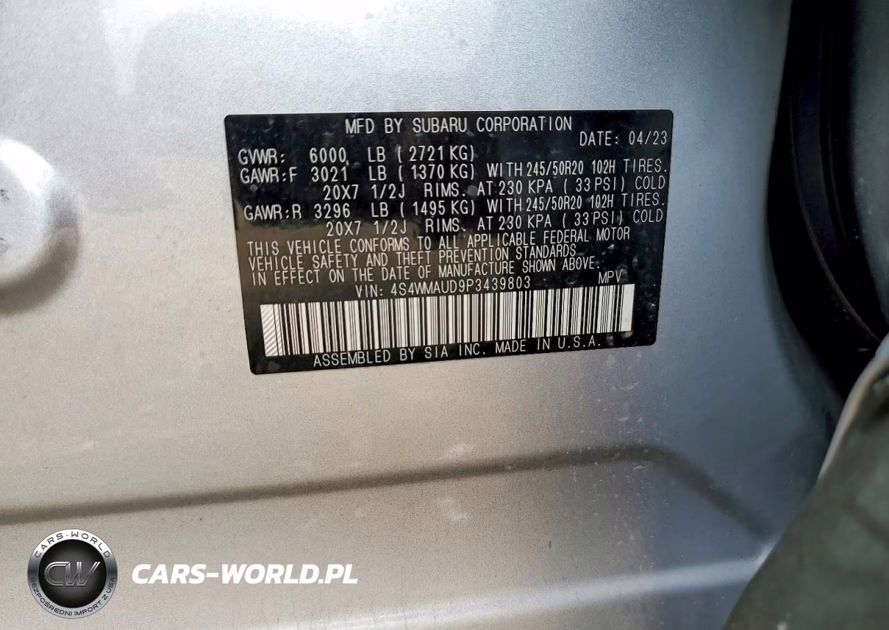 2023 Subaru Ascent Limited VIN:4S4WMAUD9P3439803 - 13