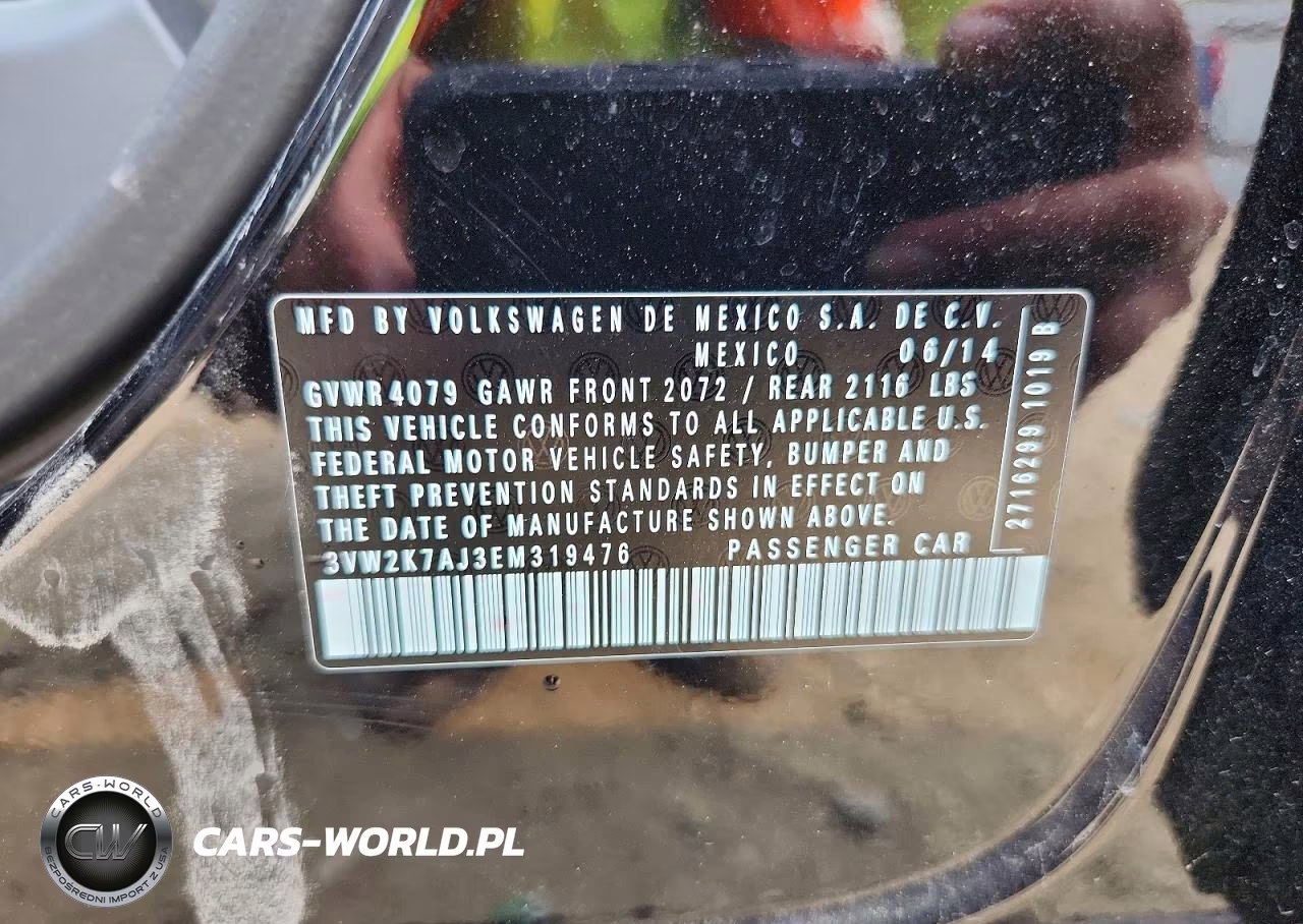 2014 Volkswagen Jetta Base VIN:3VW2K7AJ3EM319476 - 12