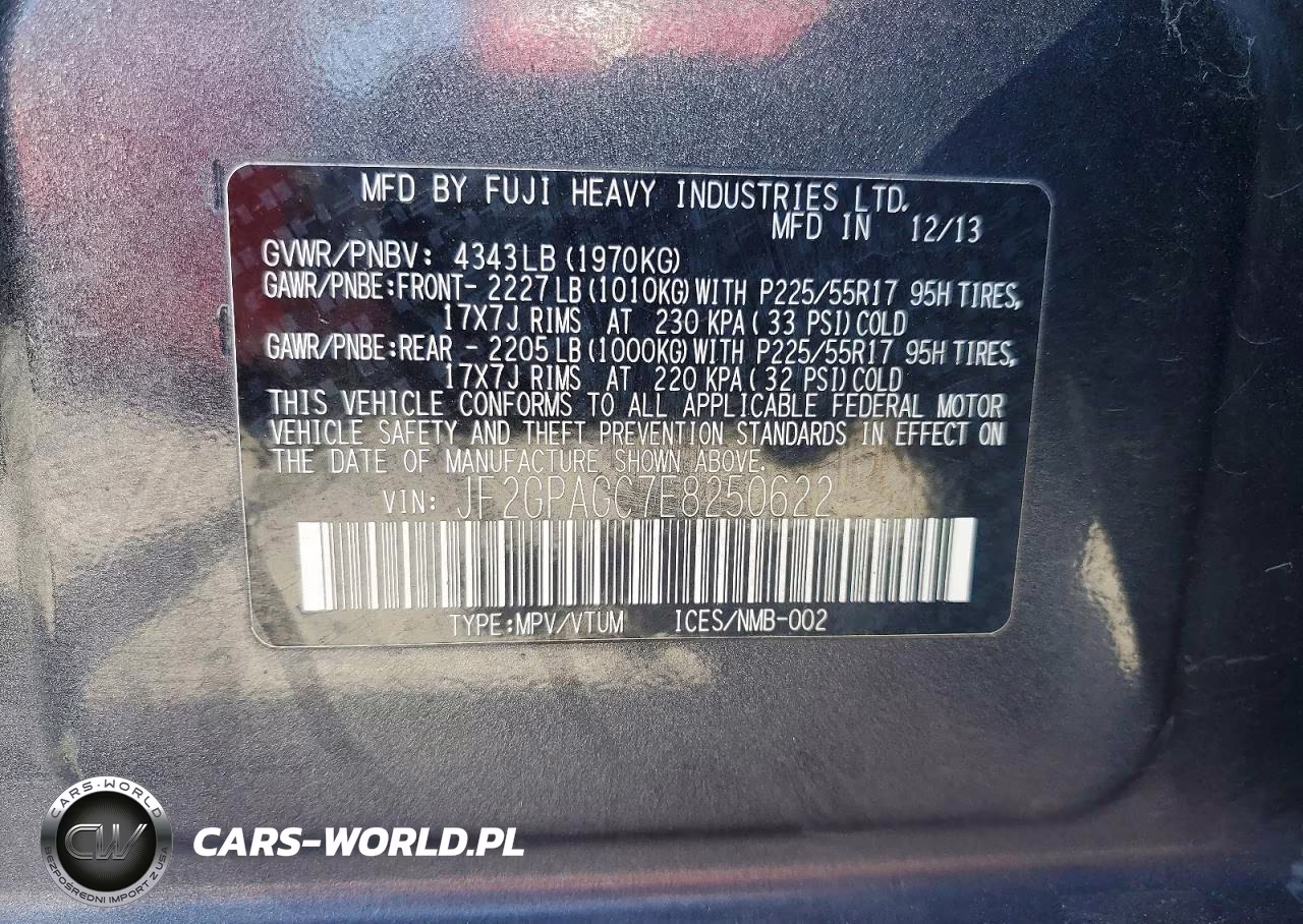 2014 Subaru Xv Crosstrek 2.0 Limited VIN:JF2GPAGC7E8250622 - 13