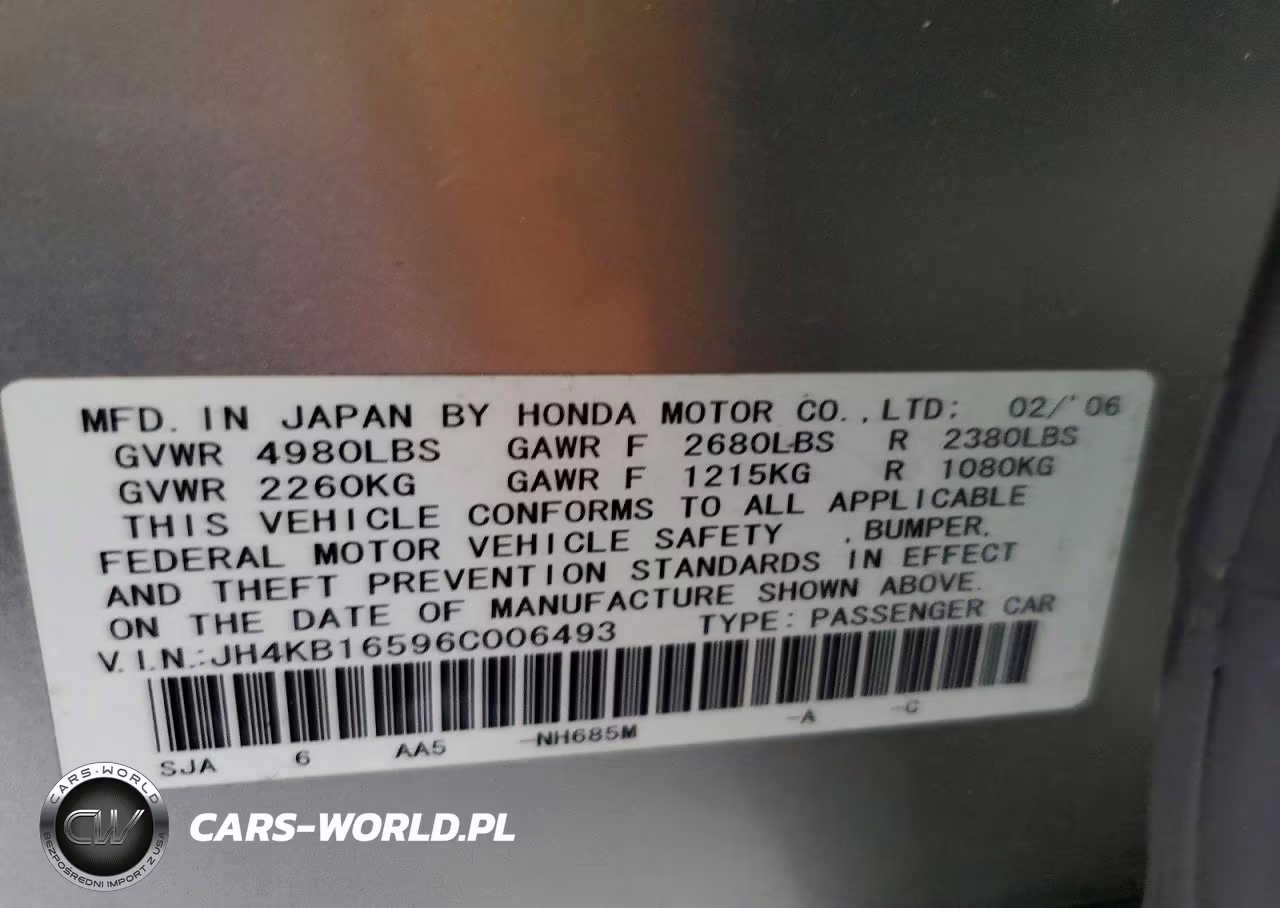 2006 Acura Rl VIN:JH4KB16596C006493 - 12