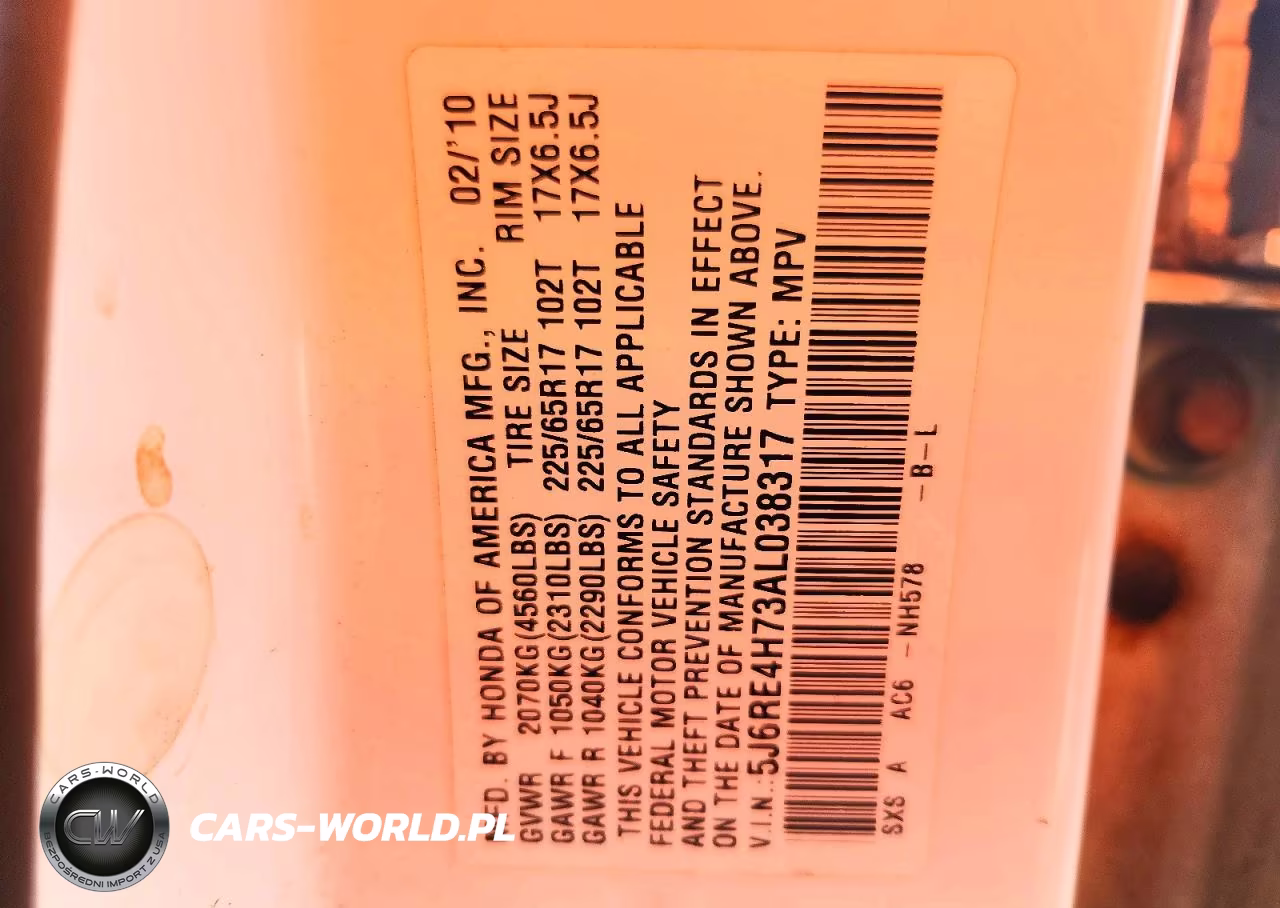 2010 Honda Cr-V Exl VIN:5J6RE4H73AL038317 - 13