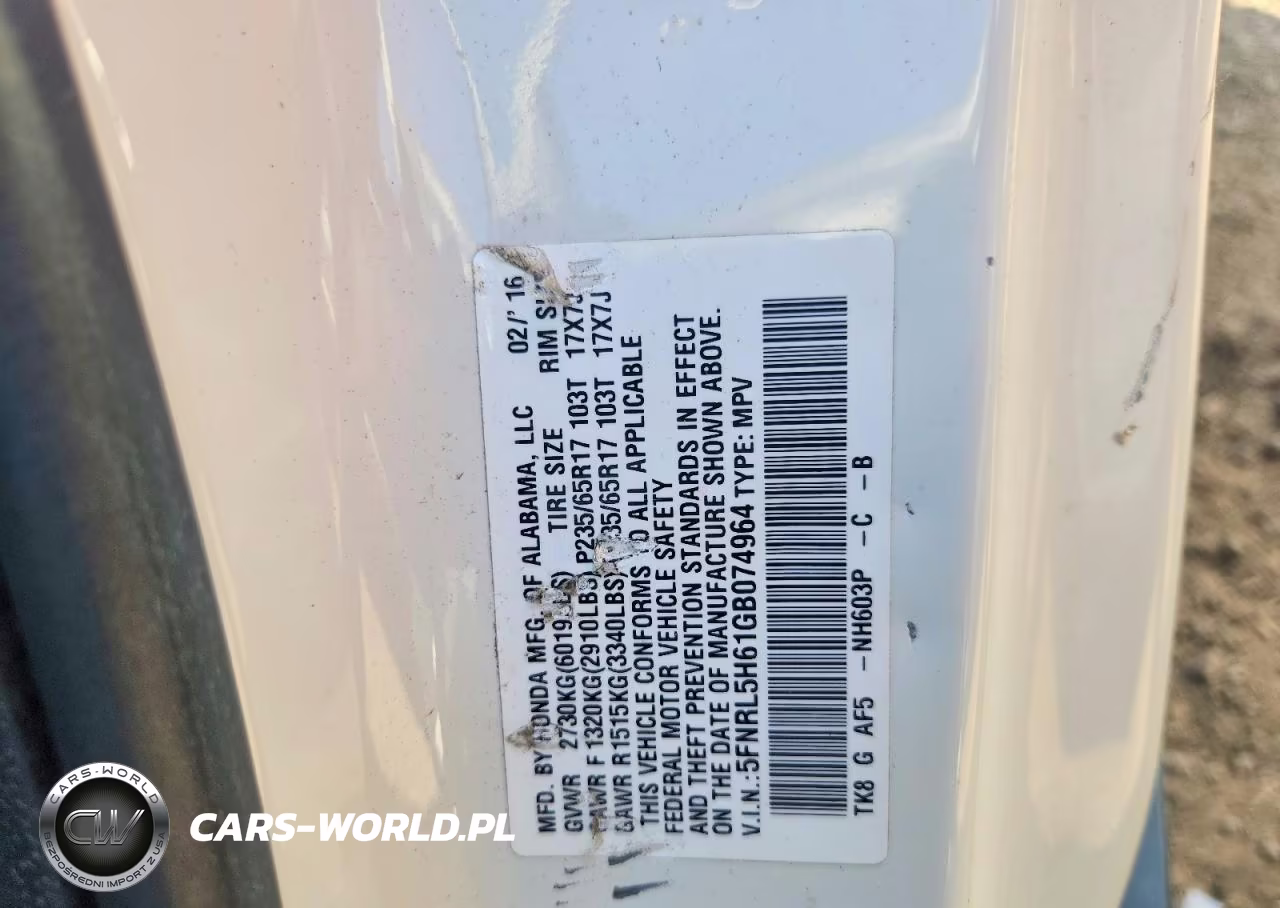 2016 Honda Odyssey Exl VIN:5FNRL5H61GB074964 - 12