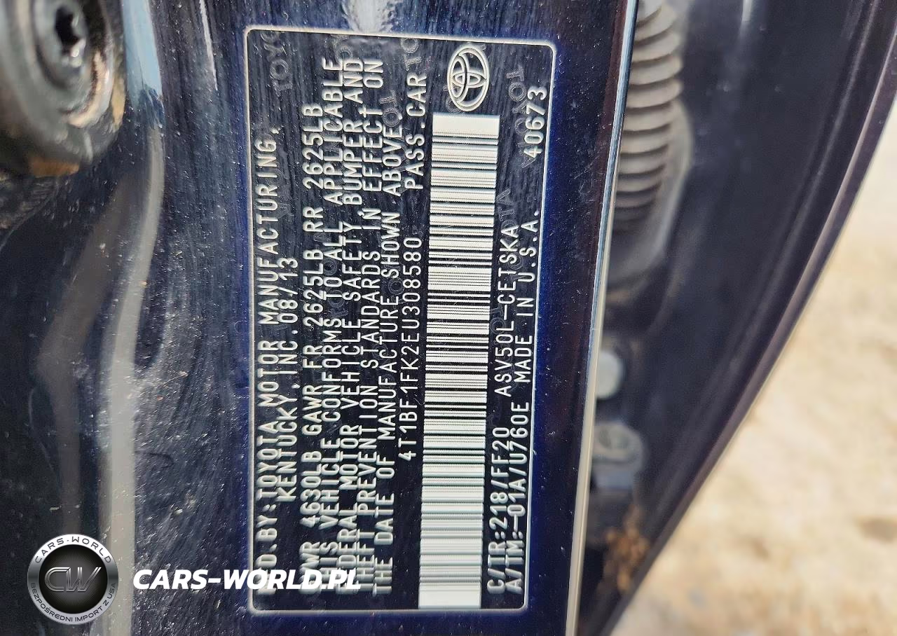 2014 Toyota Camry Se VIN:4T1BF1FK2EU308580 - 12