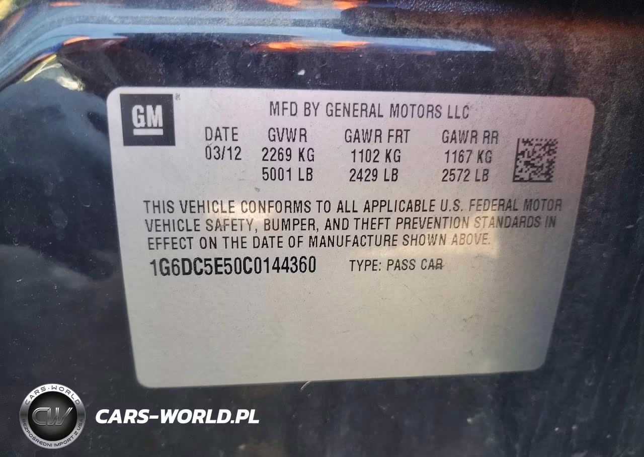 2012 Cadillac Cts VIN:1G6DC5E50C0144360 - 12