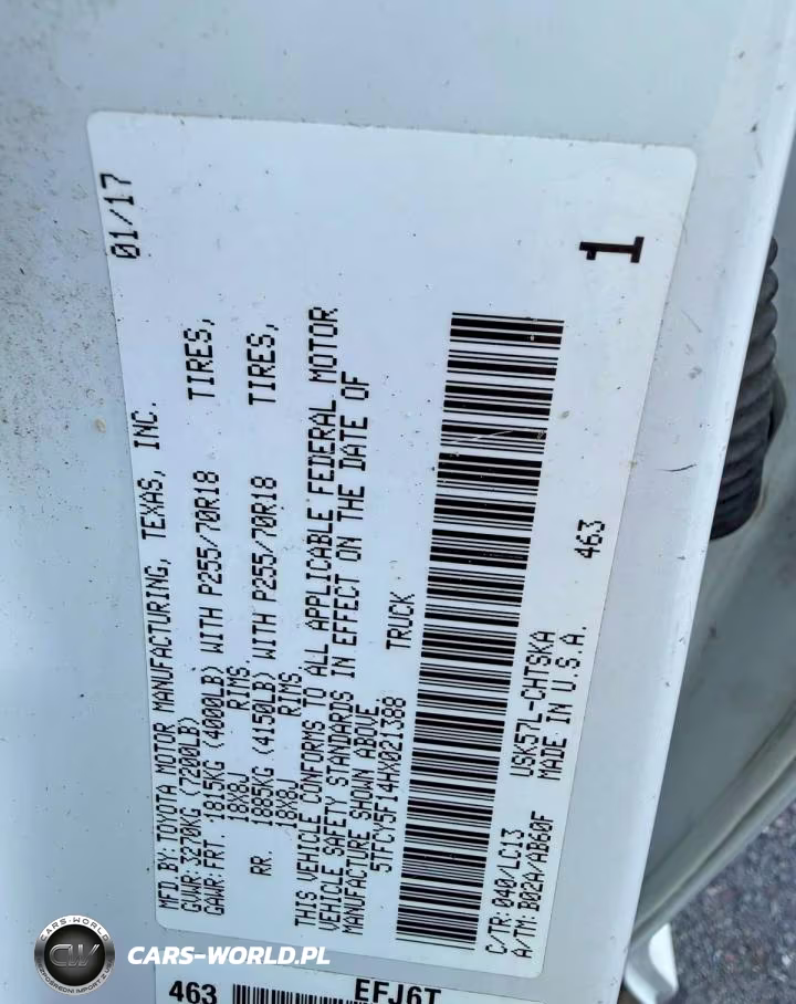 2017 Toyota Tundra Sr VIN:5TFCY5F14HX021388 - 10