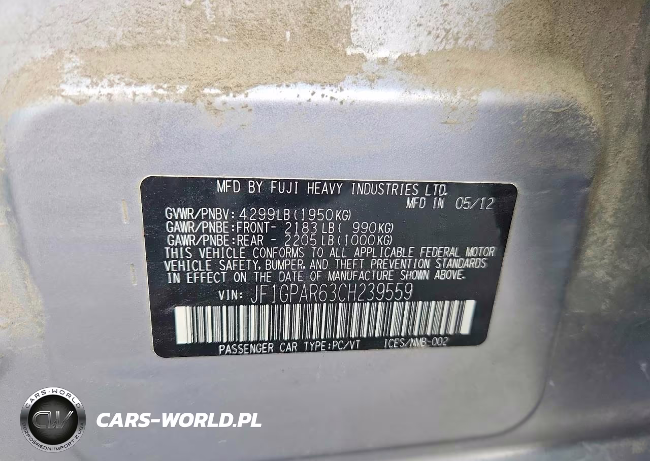 2012 Subaru Impreza Sport Limited VIN:JF1GPAR63CH239559 - 12