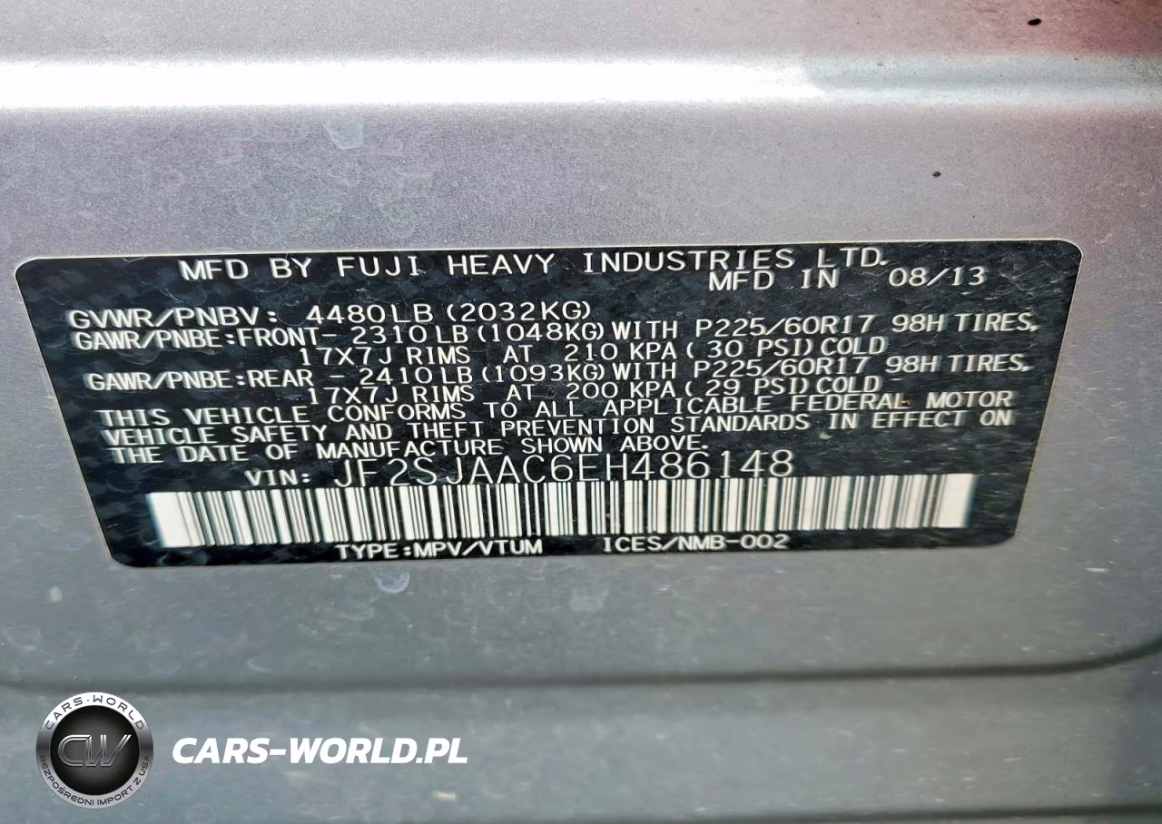 2014 Subaru Forester 2.5I VIN:JF2SJAAC6EH486148 - 13
