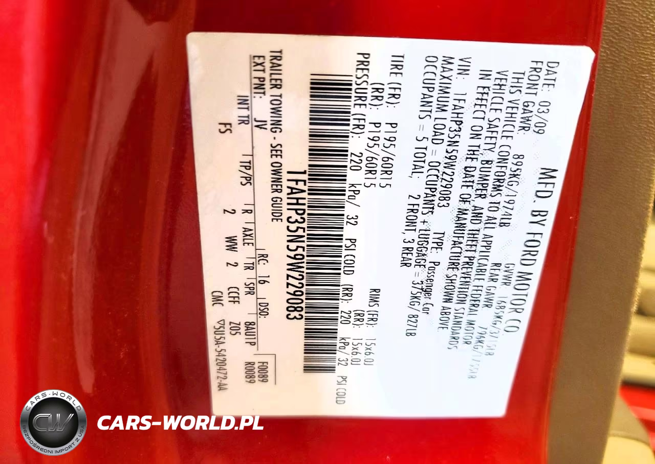 2009 Ford Focus Se VIN:1FAHP35N59W229083 - 12