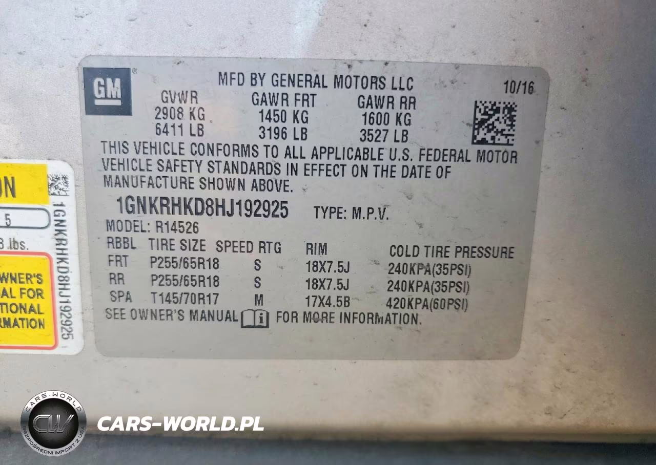 2017 Chevrolet Traverse Lt VIN:1GNKRHKD8HJ192925 - 13