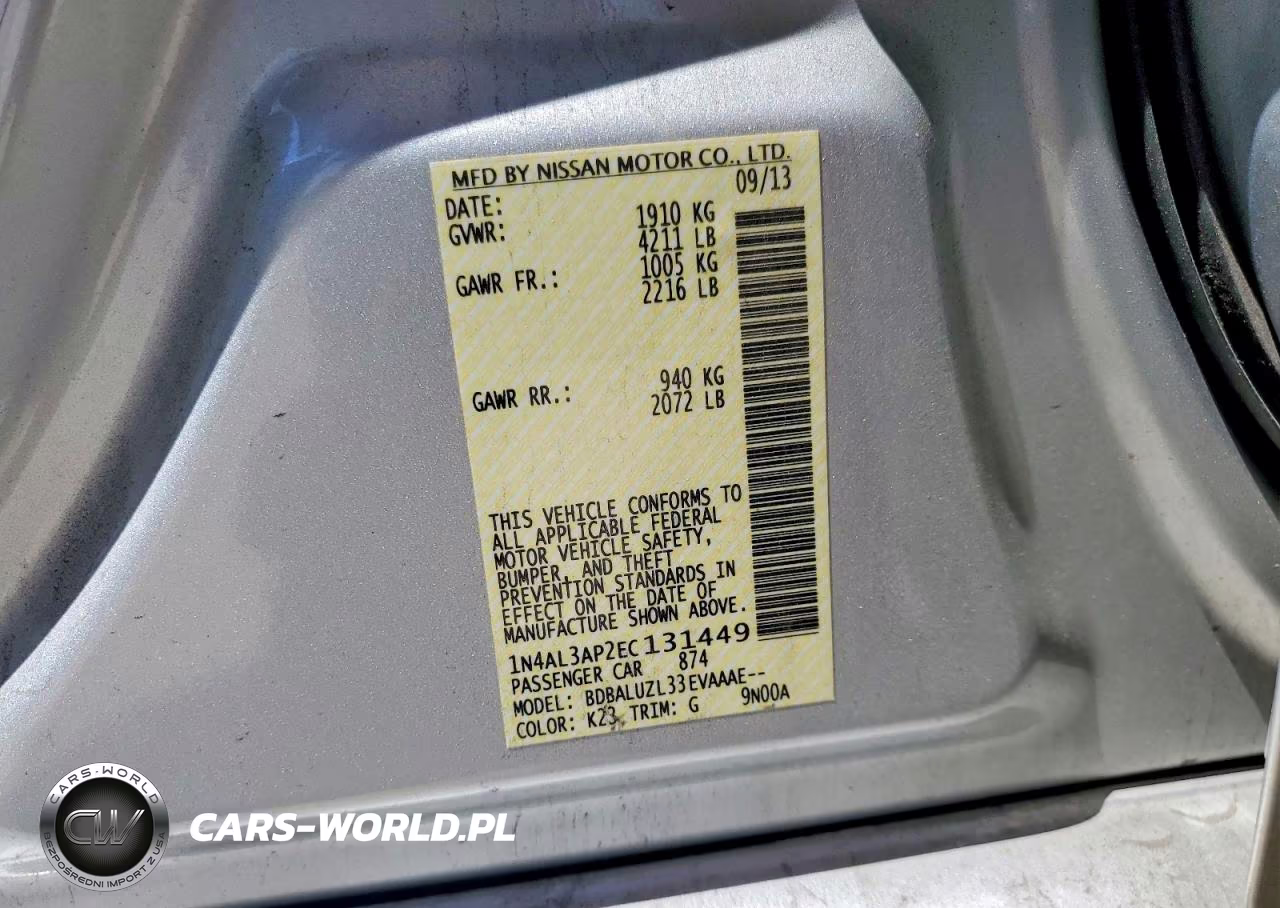 2014 Nissan Altima 2.5 Sv VIN:1N4AL3AP2EC131449 - 12