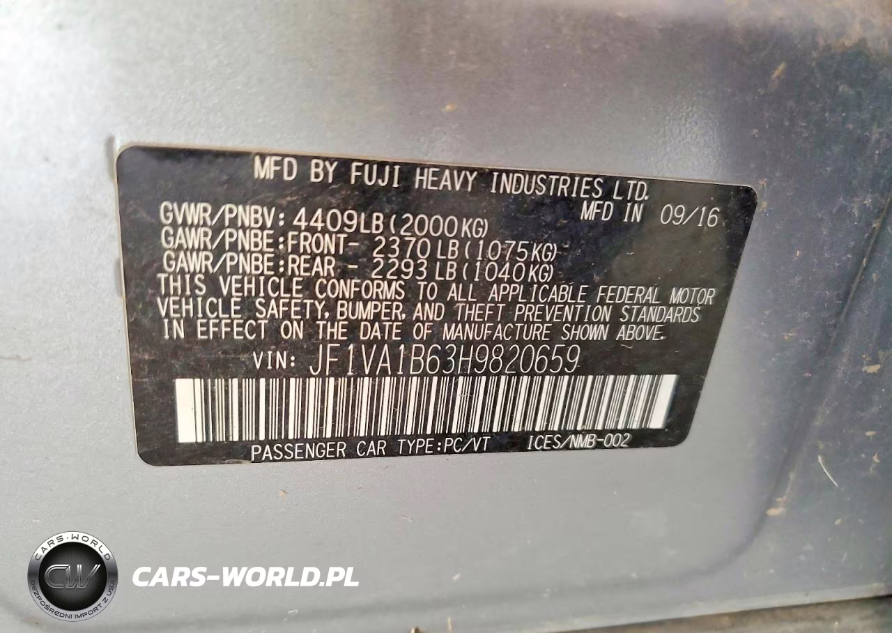 2017 Subaru Wrx VIN:JF1VA1B63H9820659 - 13
