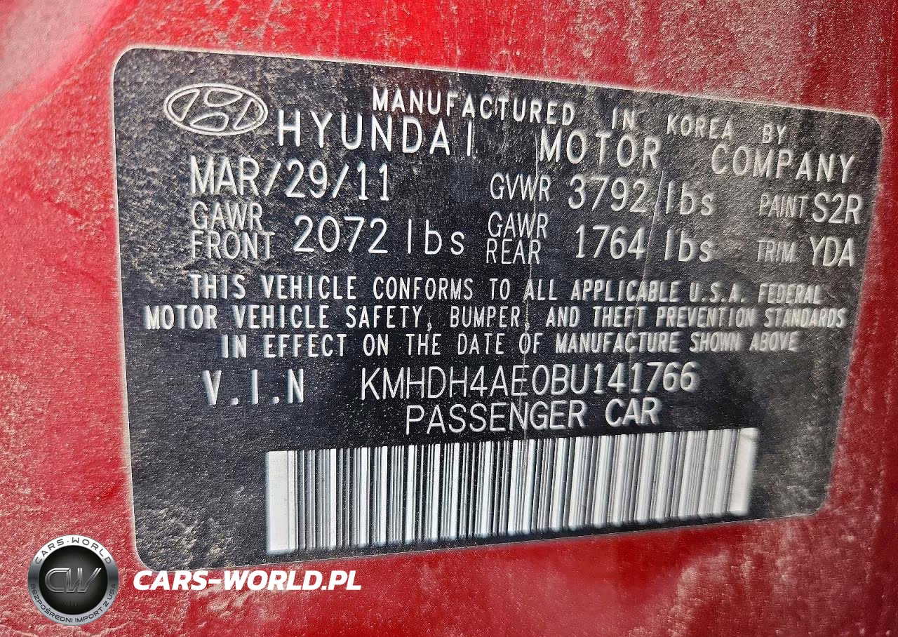 2011 Hyundai Elantra Gls VIN:KMHDH4AE0BU141766 - 12