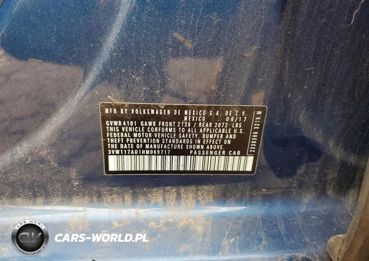 2017 Volkswagen Golf S VIN:3VW117AU1HM069717 - 12