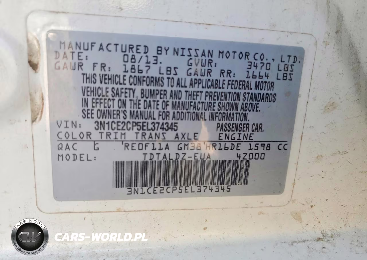 2014 Nissan Versa Note S VIN:3N1CE2CP5EL374345 - 12
